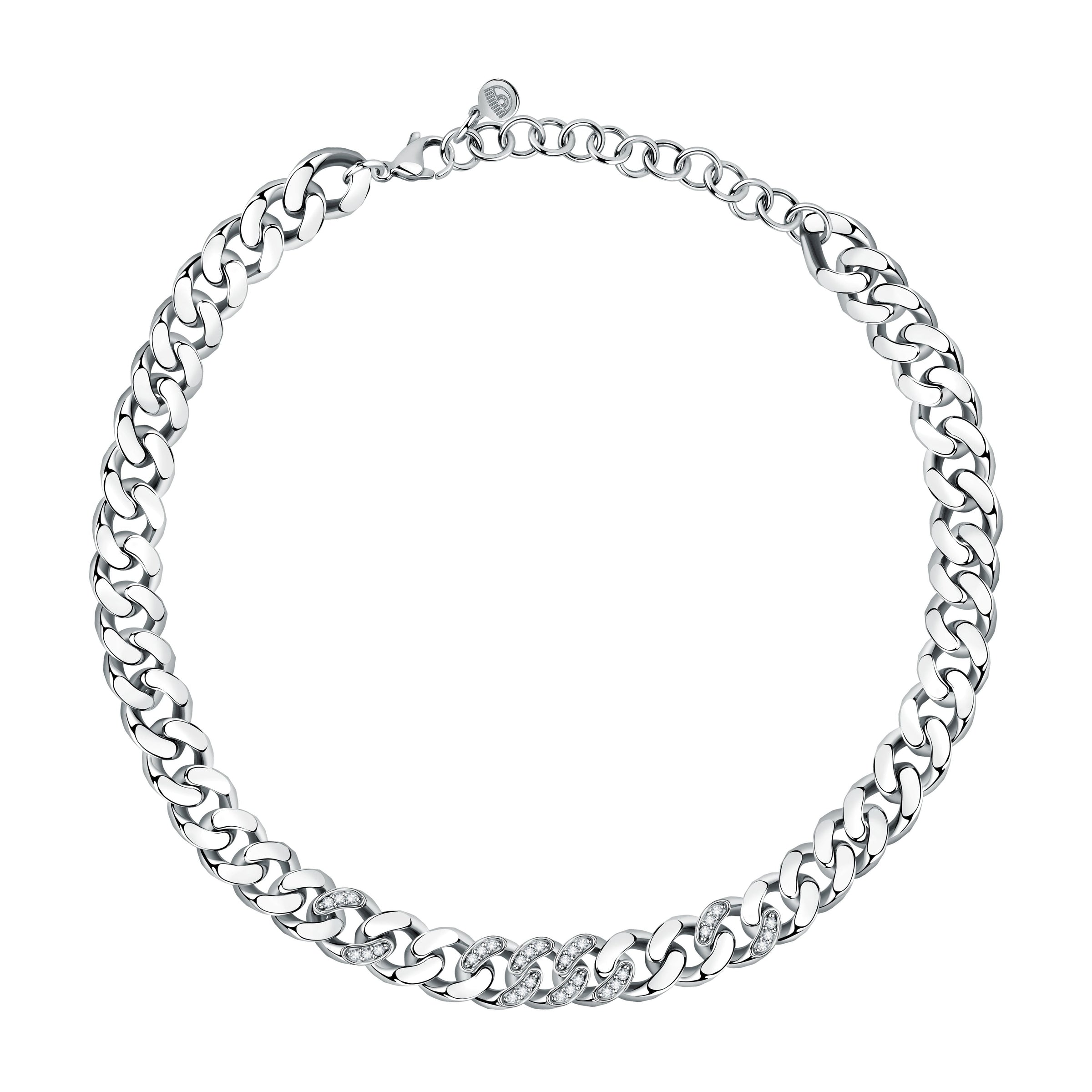 Chiara Ferragni Chain Collection Big Chain White Stone Necklace Bevilles Jewellers 