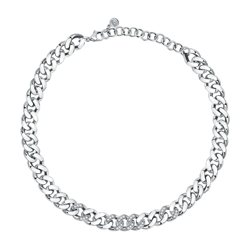 Chiara Ferragni Chain Collection Big Chain White Stone Necklace Bevilles Jewellers 