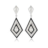 GEORGINI REFLECTION ART DECO EARRINGS SILVER & BLACK ENAMEL Georgini 