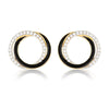 GEORGINI REFLECTION CIRCLES EARRING GOLD, SILVER & BLACK ENAMEL Georgini 
