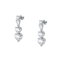 Chiara Ferragni Diamond Heart White Tri-stone Earrings Bevilles Jewellers 