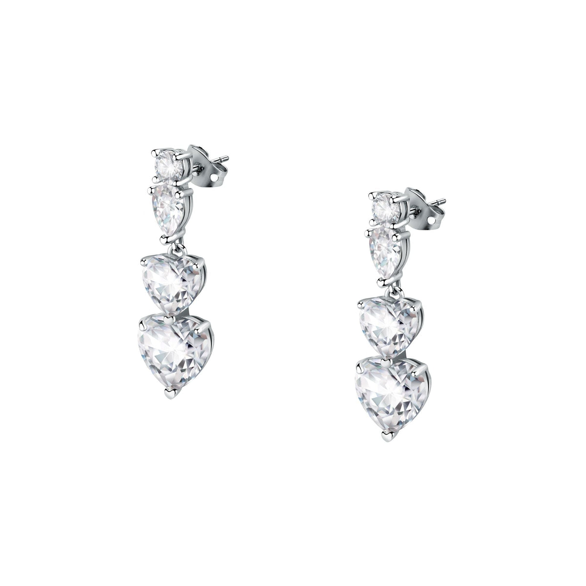 Chiara Ferragni Diamond Heart White Tri-stone Earrings Bevilles Jewellers 
