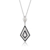 GEORGINI REFLECTION ART DECO PENDANT SILVER & BLACK ENAMEL Georgini 