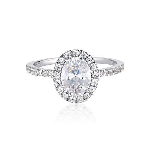 OVAL HALO RING Bevilles Jewellers 