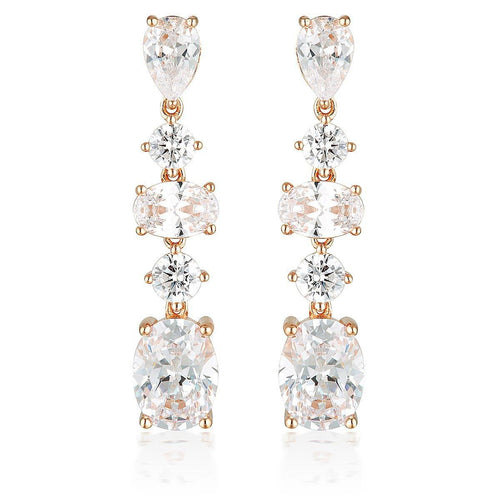GEORGINI ICONIC BRIDAL CHRISTINA EARRINGS ROSE GOLD Bevilles Jewellers 