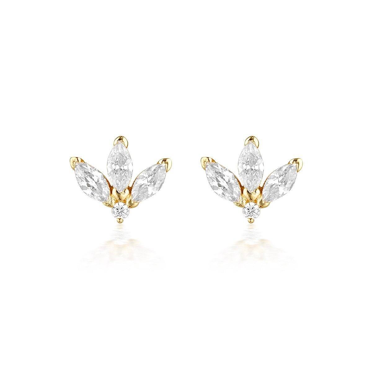 GEORGINI NOEL NIGHTS MISSTLETOE EARRINGS GOLD Bevilles Jewellers 