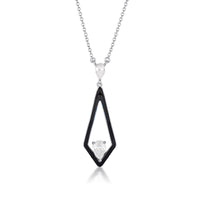 GEORGINI REFLECTION EVOKE PENDANT SILVER & BLACK ENAMEL Georgini 