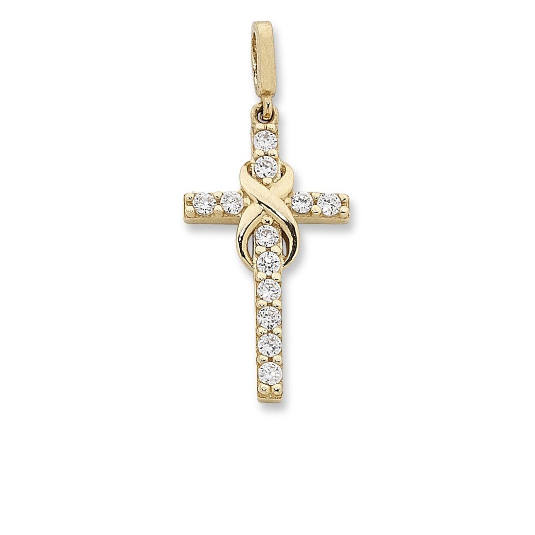 Infinity and Cross Pendant in 9ct Yellow Gold Necklaces Bevilles 