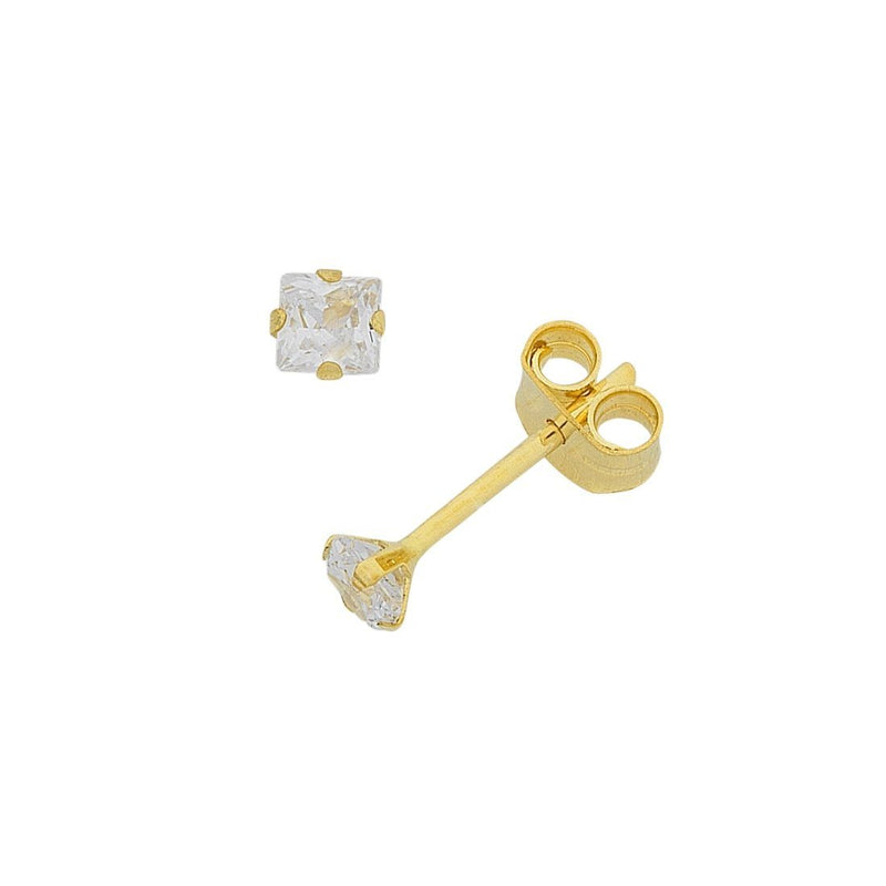 9ct Gold Cubic Zirconia 3mm Stud Earrings Earrings Bevilles 