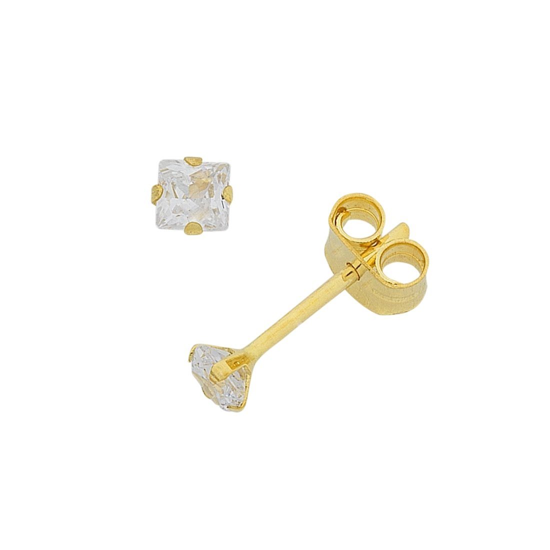 9ct Gold Cubic Zirconia 4mm Stud Earrings Earrings Bevilles 