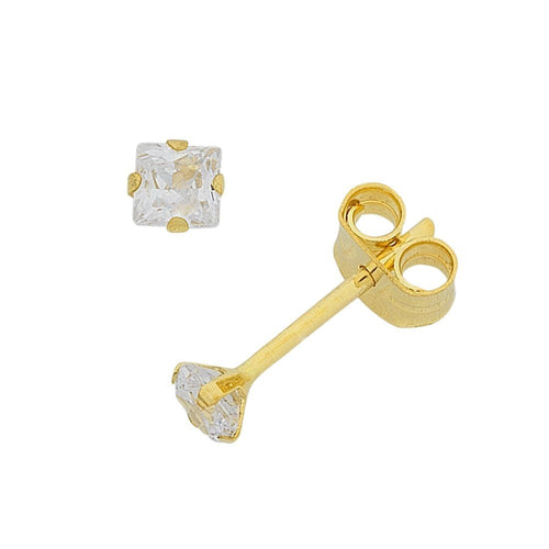 9ct Gold Cubic Zirconia 6mm Stud Earrings Earrings Bevilles 