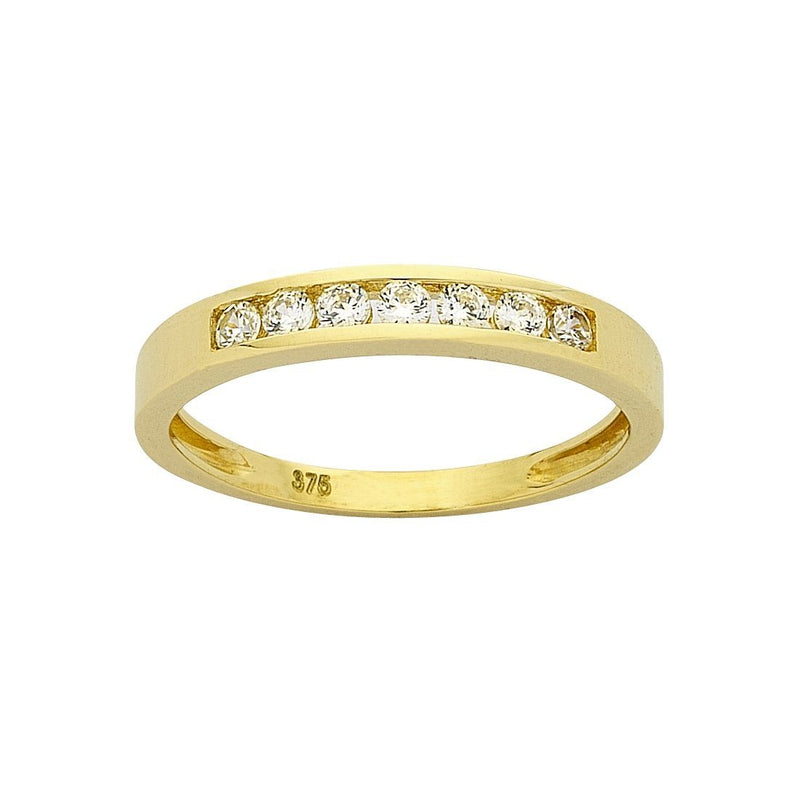 9ct Yellow Gold Cubic Zirconia Channel Set Ring Rings Bevilles 