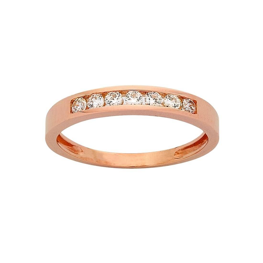 9ct Rose Gold Cubic Zirconia Stackable Ring Rings Bevilles 