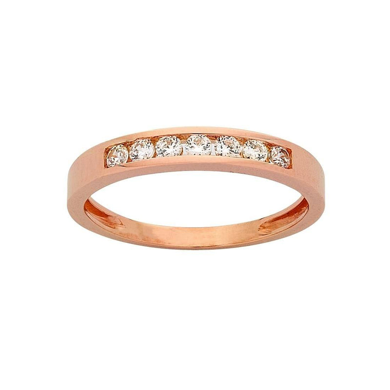9ct Rose Gold Cubic Zirconia Stackable Ring Rings Bevilles 