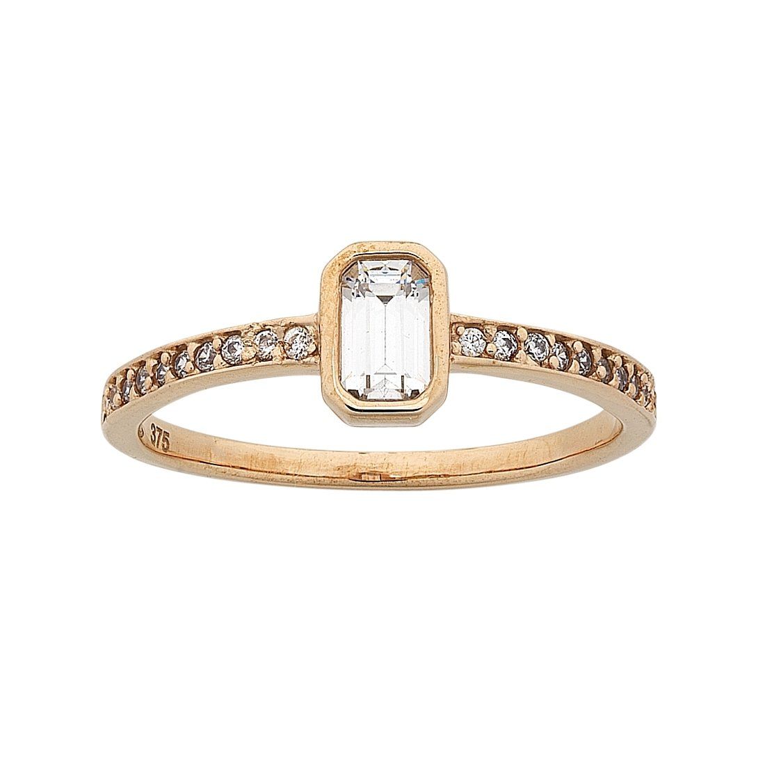 9ct Rose Gold Cubic Zirconia Stackable Ring Rings Bevilles 