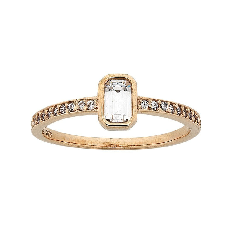9ct Rose Gold Cubic Zirconia Stackable Ring Rings Bevilles 