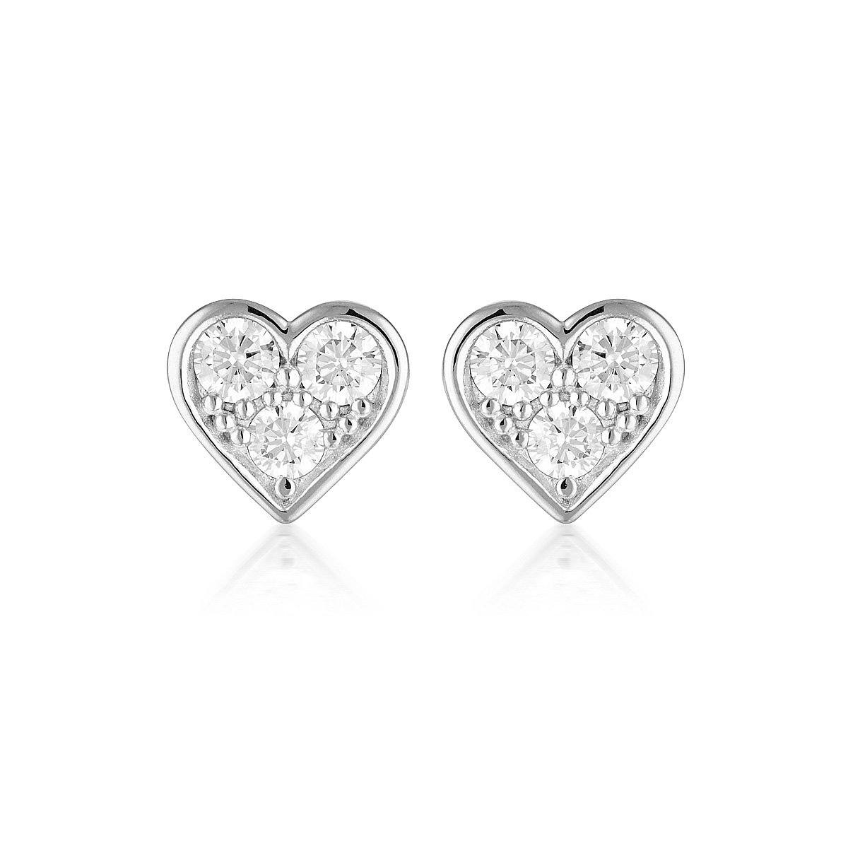 WHITE CZ RHODIUM 3MILS EARRING Bevilles Jewellers 