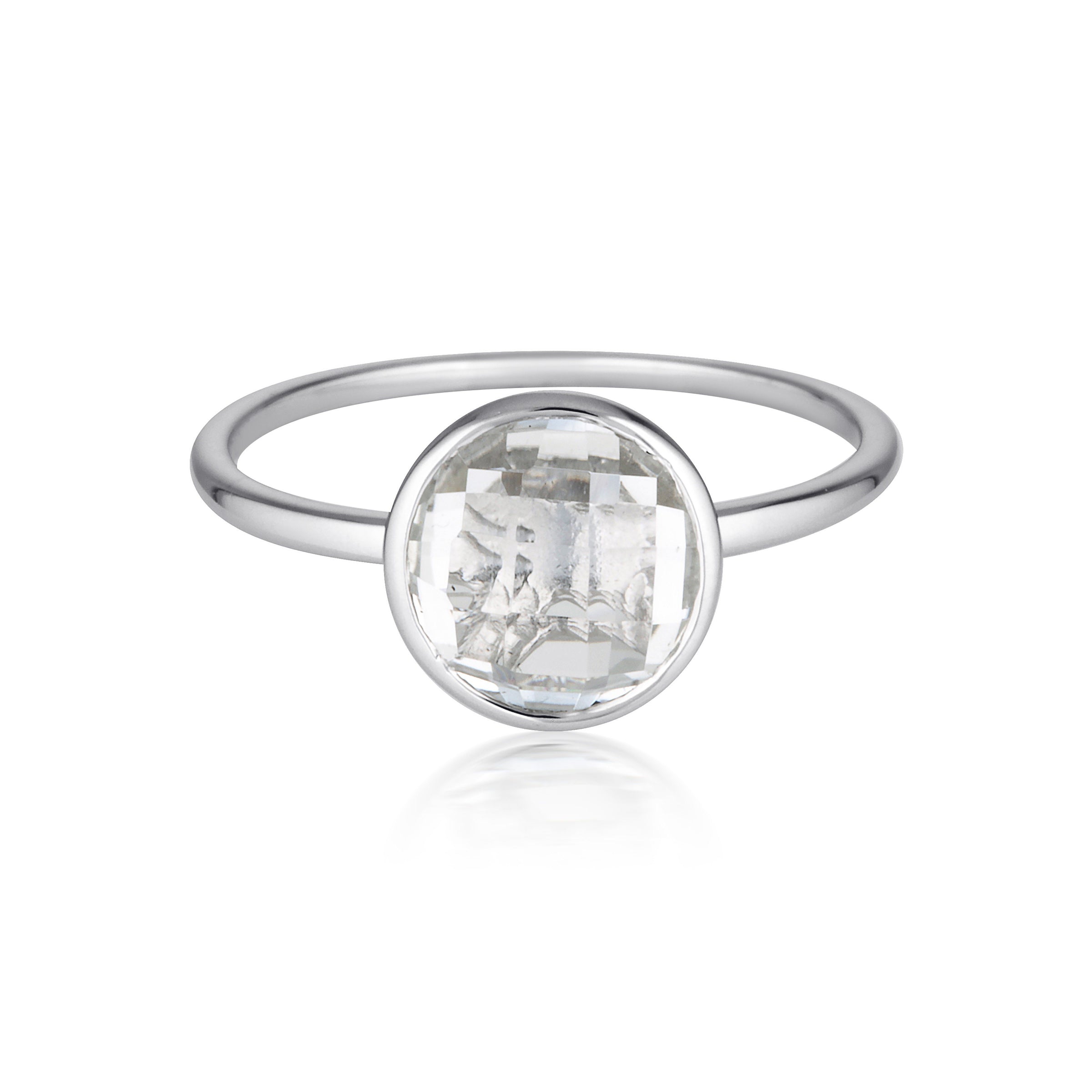 Georgini - Rodos Sterling Silver White Topaz Ring Bevilles Jewellers 6 