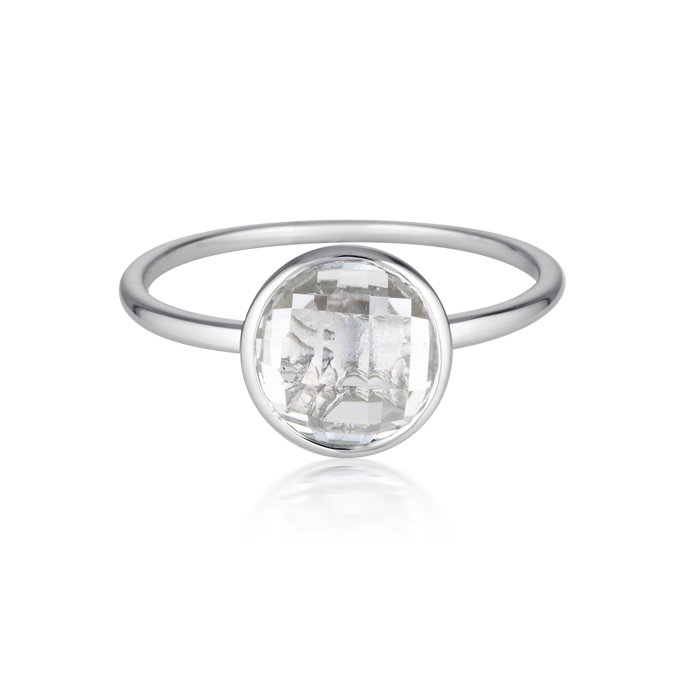 Georgini - Rodos Sterling Silver White Topaz Ring Bevilles Jewellers 7 
