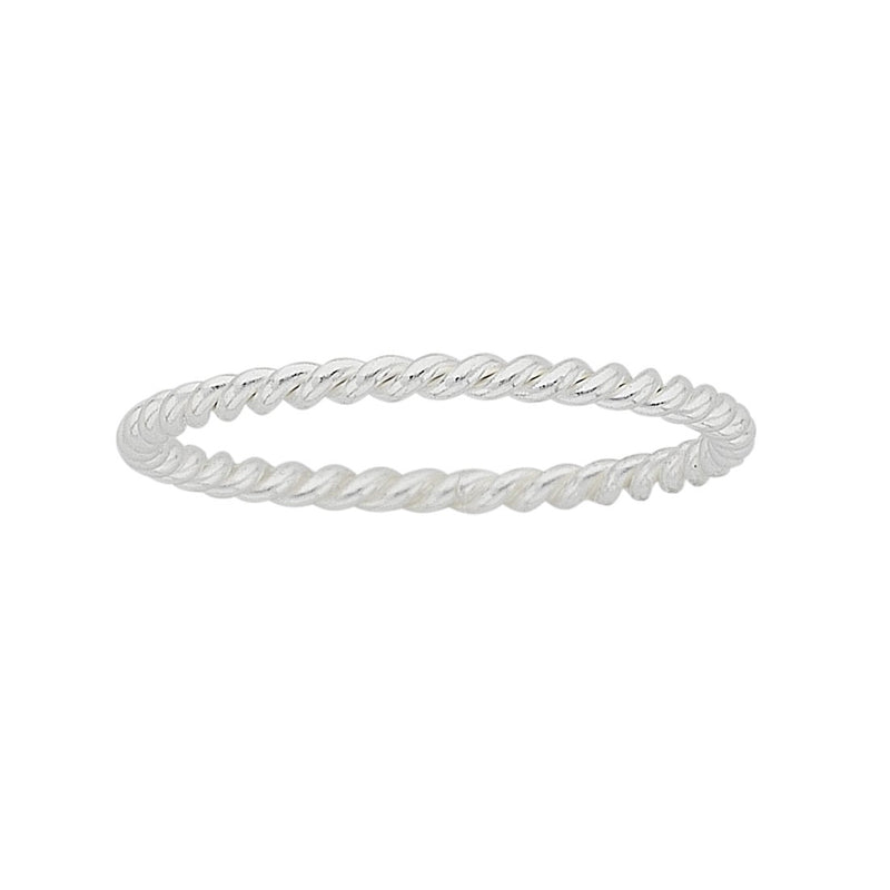 Sterling Silver Twisted Stackable Ring Rings Bevilles 