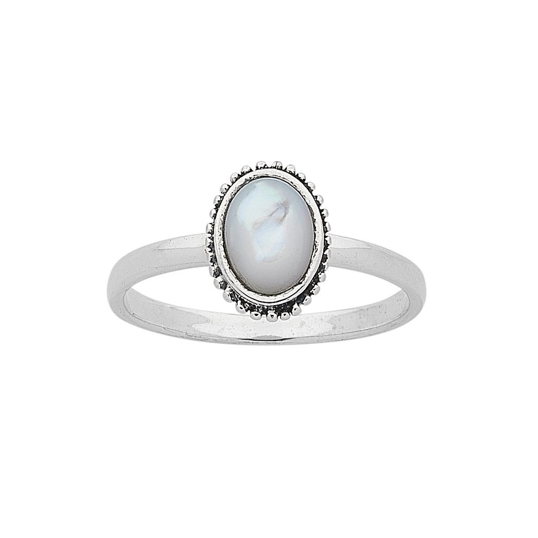 Sterling Silver White Mother of Pearl Ring Rings Bevilles 