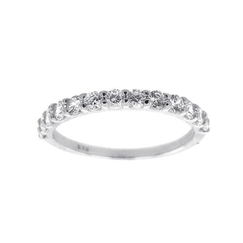 Sterling Silver Cubic Zirconia Claw Band Ring Rings Bevilles 