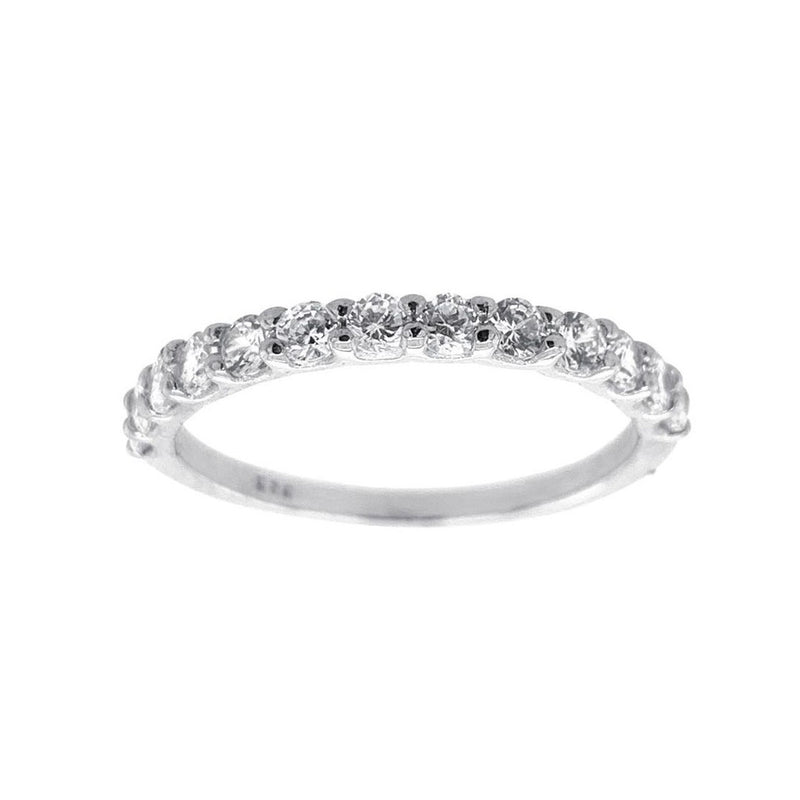 Sterling Silver Cubic Zirconia Claw Band Ring Rings Bevilles 