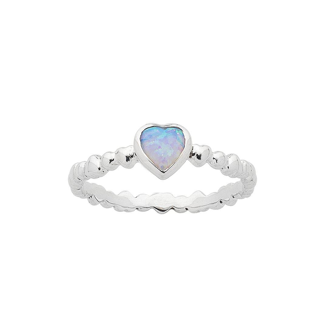 Sterling Silver Heart Stackable Ring Rings Bevilles 