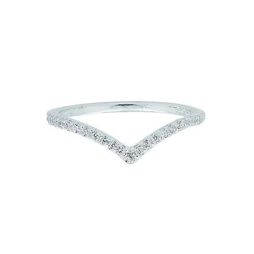Sterling Silver Cubic Zirconia Chevron Ring Rings Bevilles 
