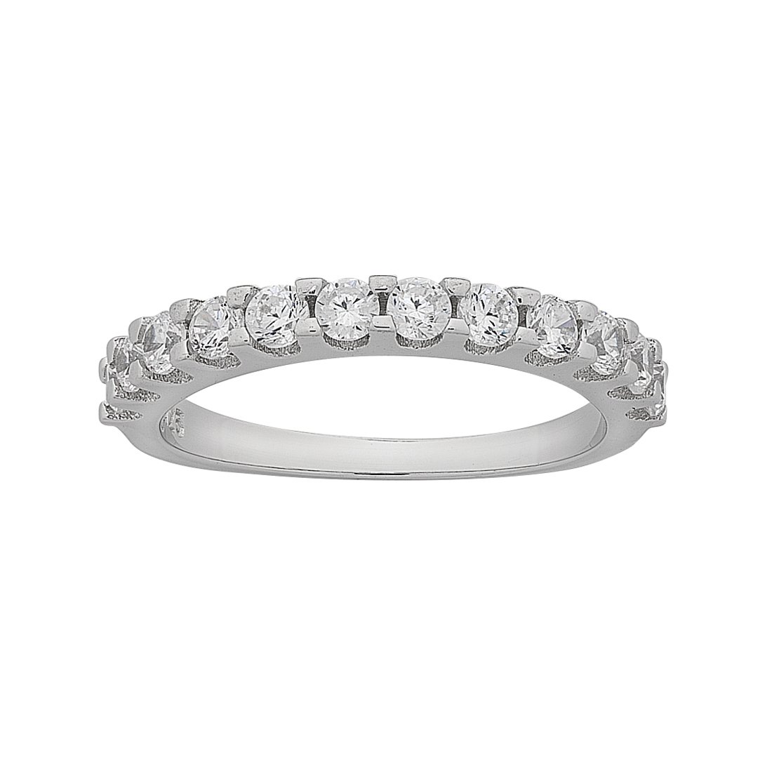Sterling Silver Cubic Zirconia Band Ring Rings Bevilles 
