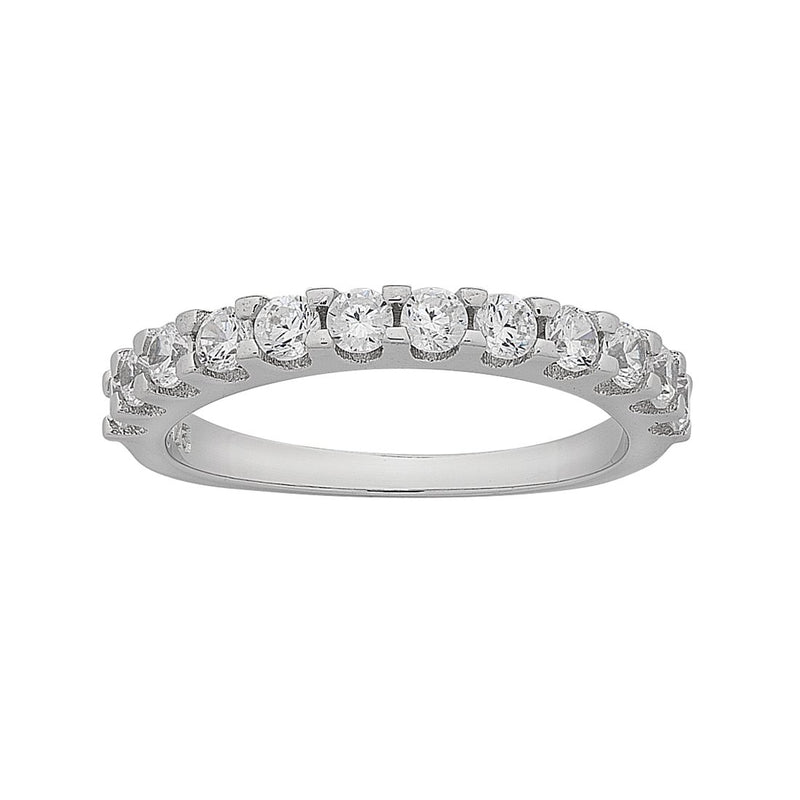 Sterling Silver Cubic Zirconia Band Ring Rings Bevilles 