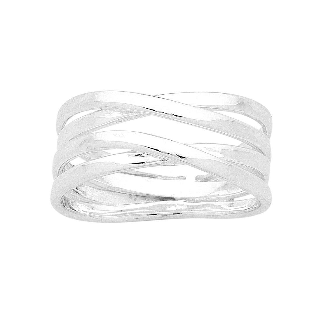 Sterling Silver Double Crossover Ring Rings Bevilles 