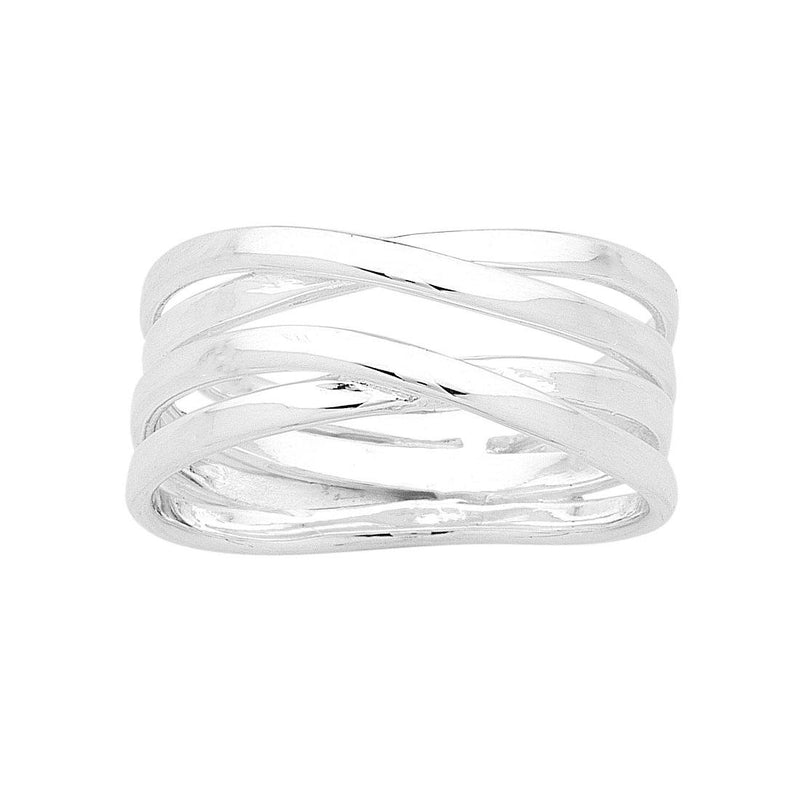 Sterling Silver Double Crossover Ring Rings Bevilles 