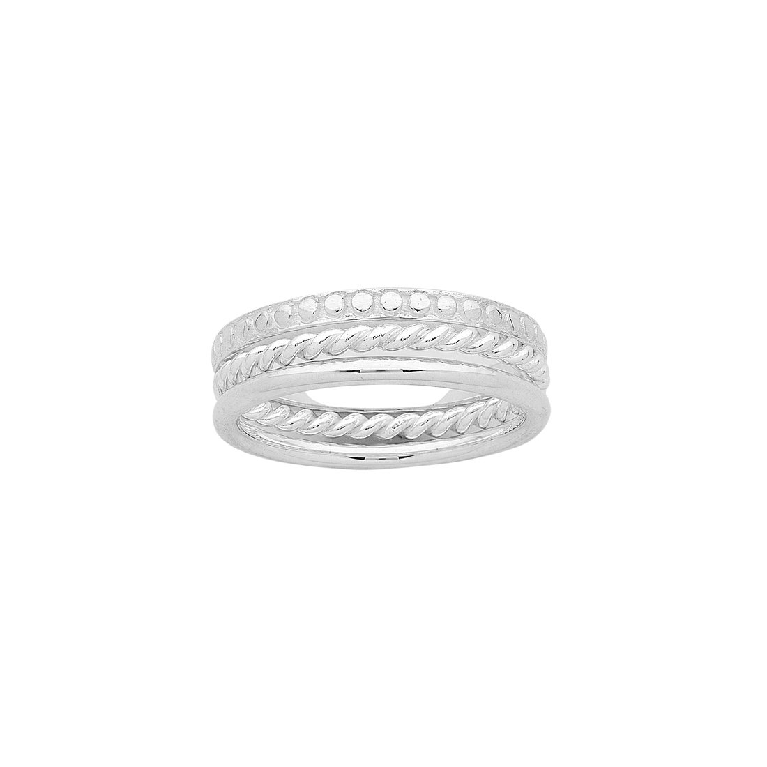 Sterling Silver Triple Banded Ring Rings Bevilles 