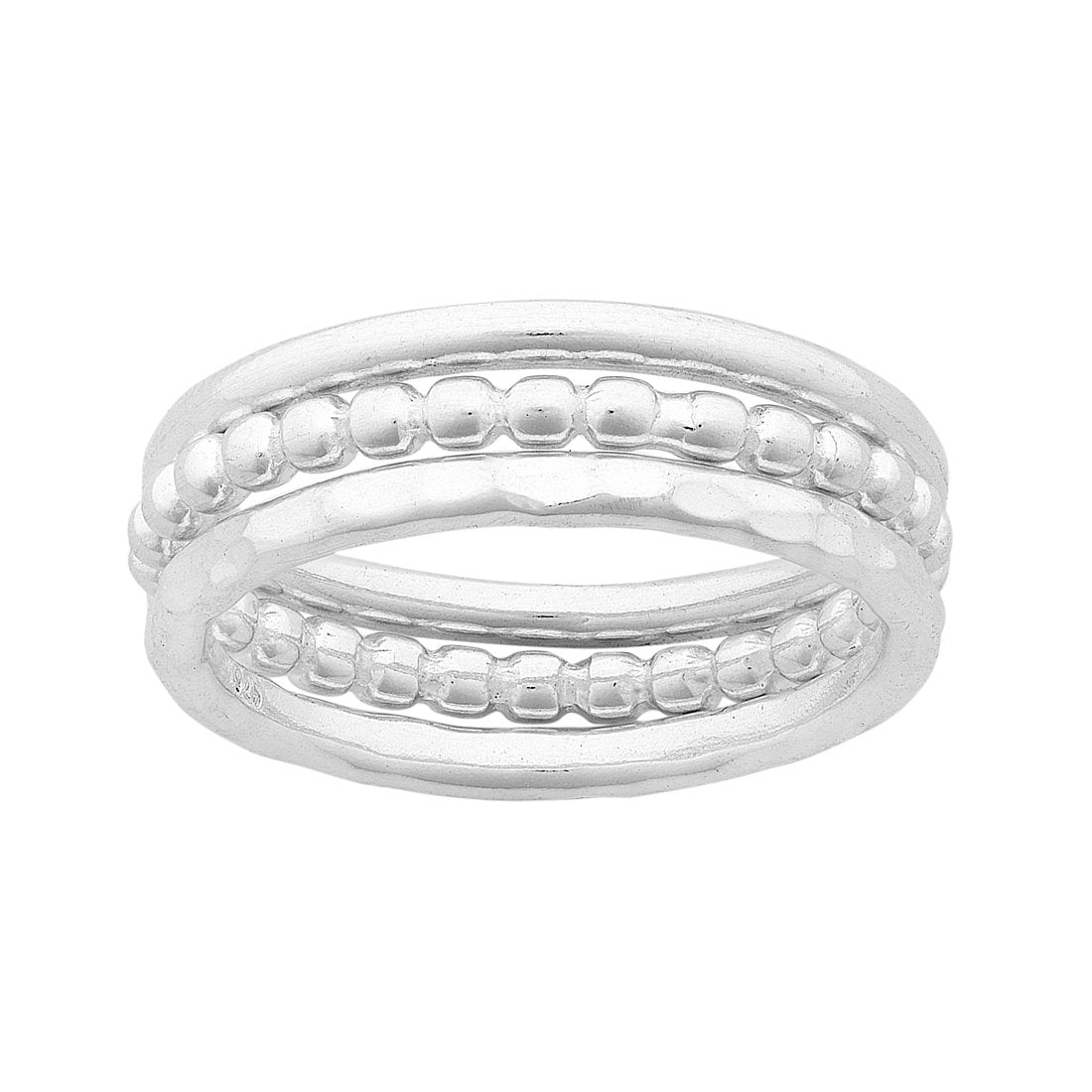 Sterling Silver Three Band Ring Rings Bevilles 