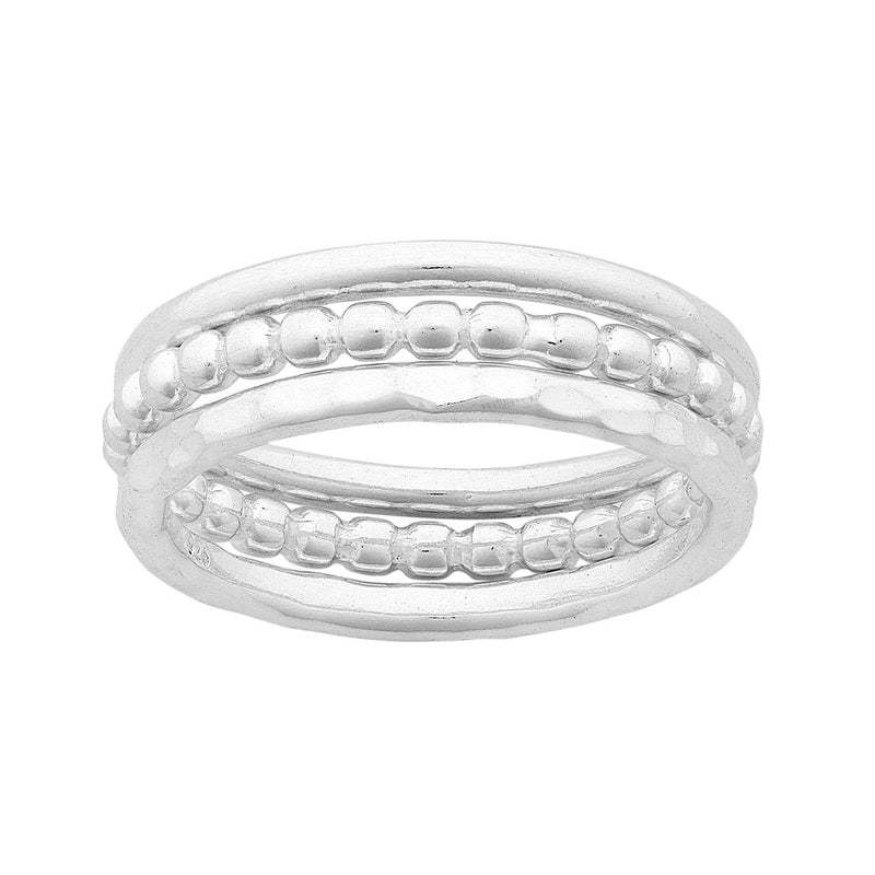 Sterling Silver Three Band Ring Rings Bevilles 