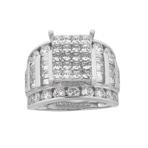 Sterling Silver Cubic Zirconia Claw Ring Rings Bevilles 