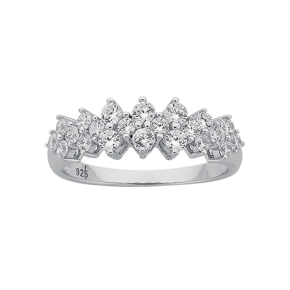 Sterling Silver Cubic Zirconia Cluster Ring Rings Bevilles 