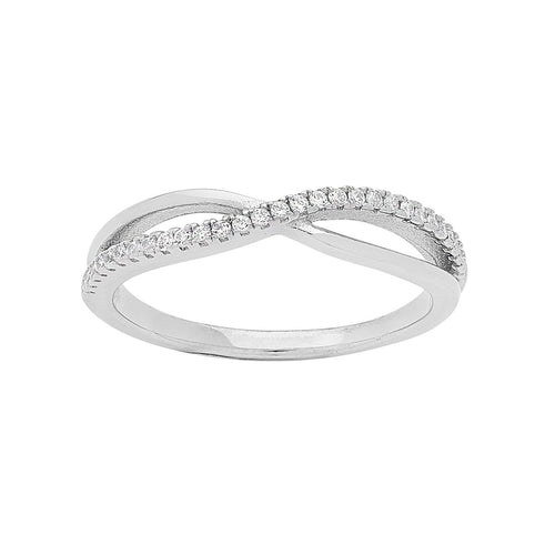 Sterling Silver Cubic Zirconia Infinity Ring Rings Bevilles 