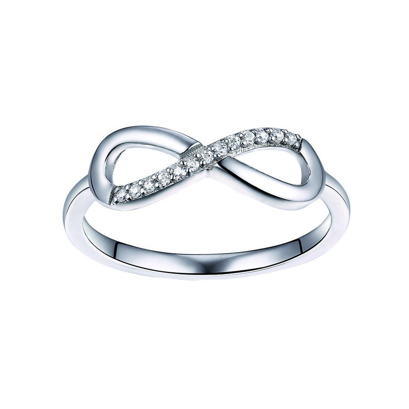Sterling Silver Cubic Zirconia Infinity Ring Rings Bevilles 