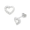Children's Sterling Silver Open Heart Cubic Zirconia Earrings Earrings Bevilles 