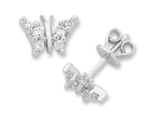 Children's Sterling Silver Butterfly Earrings Earrings Bevilles 