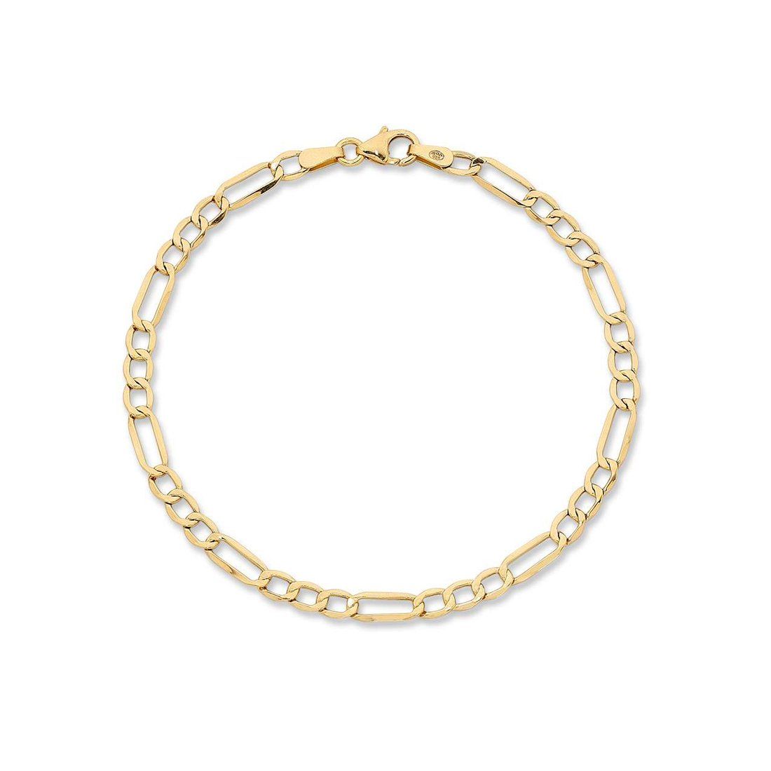 Children's 9ct Yellow Gold Silver Infused Figaro Bracelet Bracelets Bevilles 