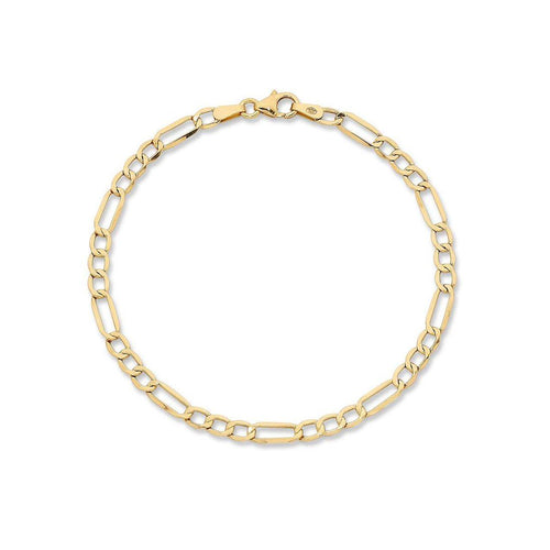 Children's 9ct Yellow Gold Silver Infused Figaro Bracelet Bracelets Bevilles 