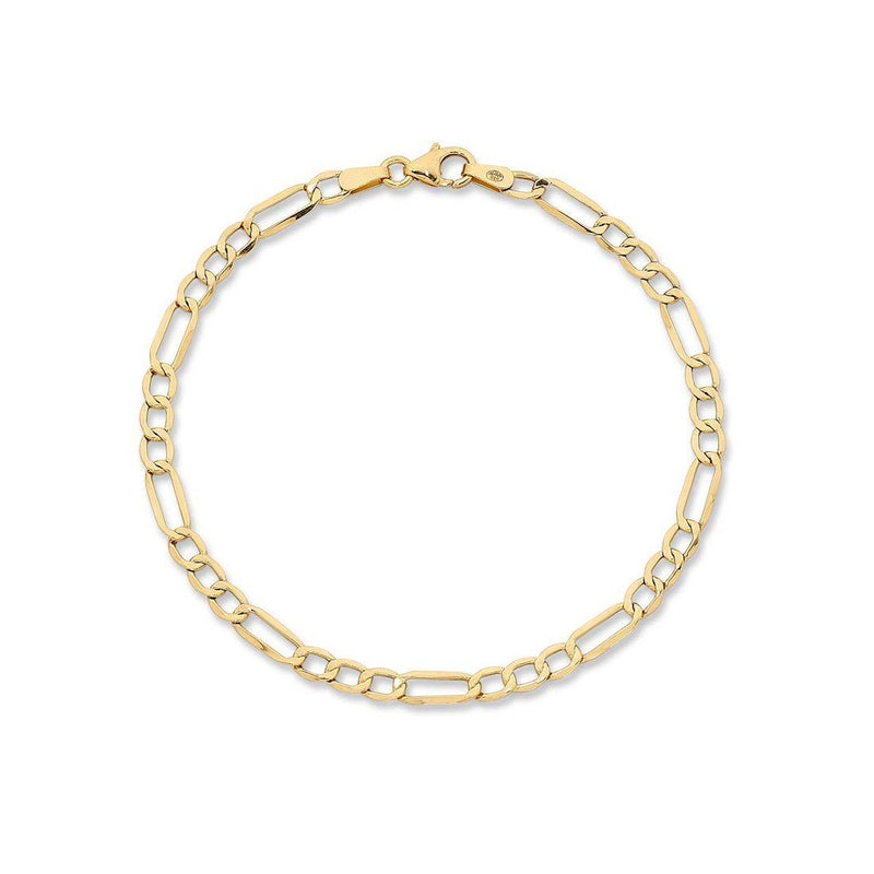Children's 9ct Yellow Gold Silver Infused Figaro Bracelet Bracelets Bevilles 