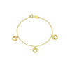 Children's 9ct Yellow Gold Silver Infused Three Heart Bracelet Bracelets Bevilles 