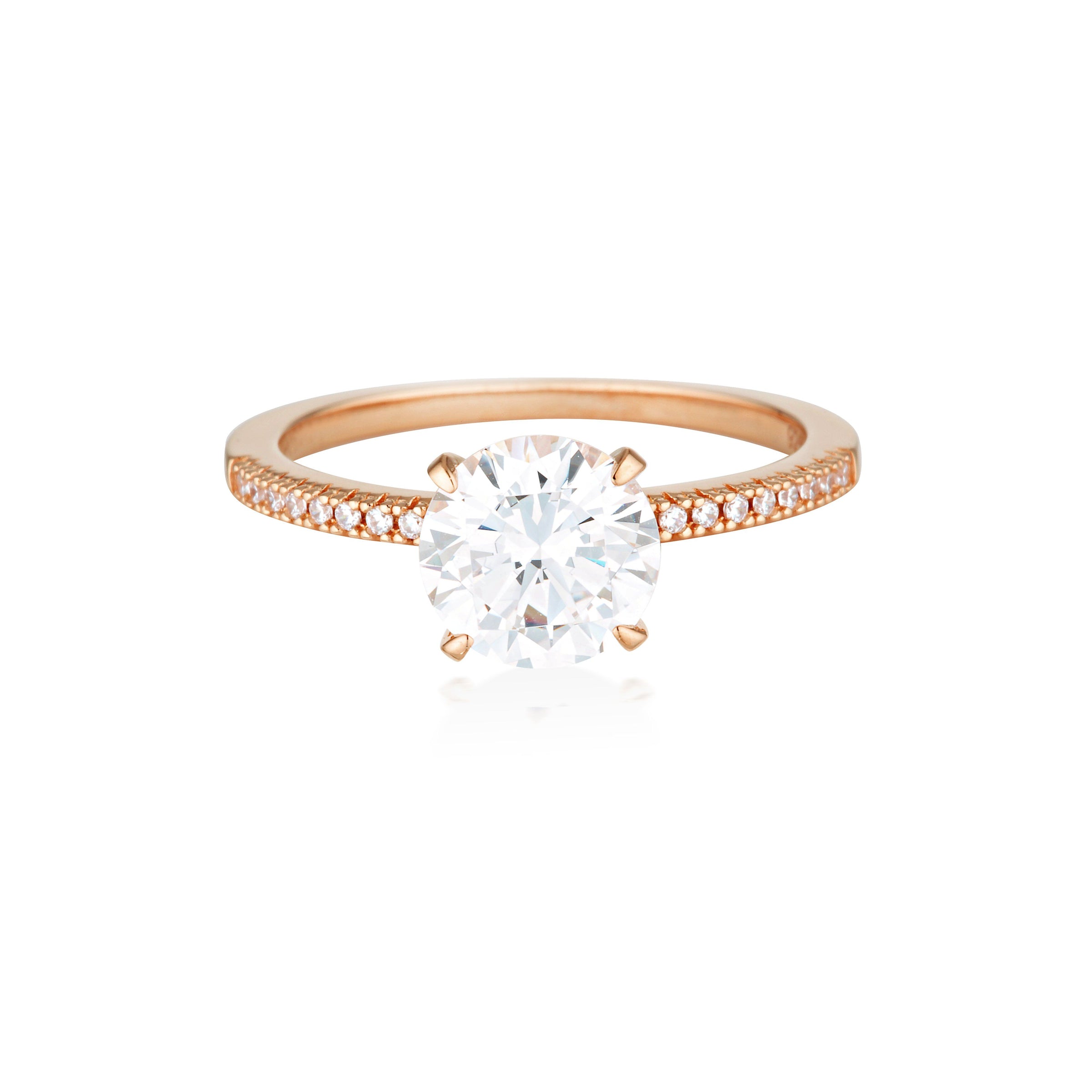 GEORGINI ICONIC BRIDAL FRANCESCA RING ROSE GOLD Bevilles Jewellers 