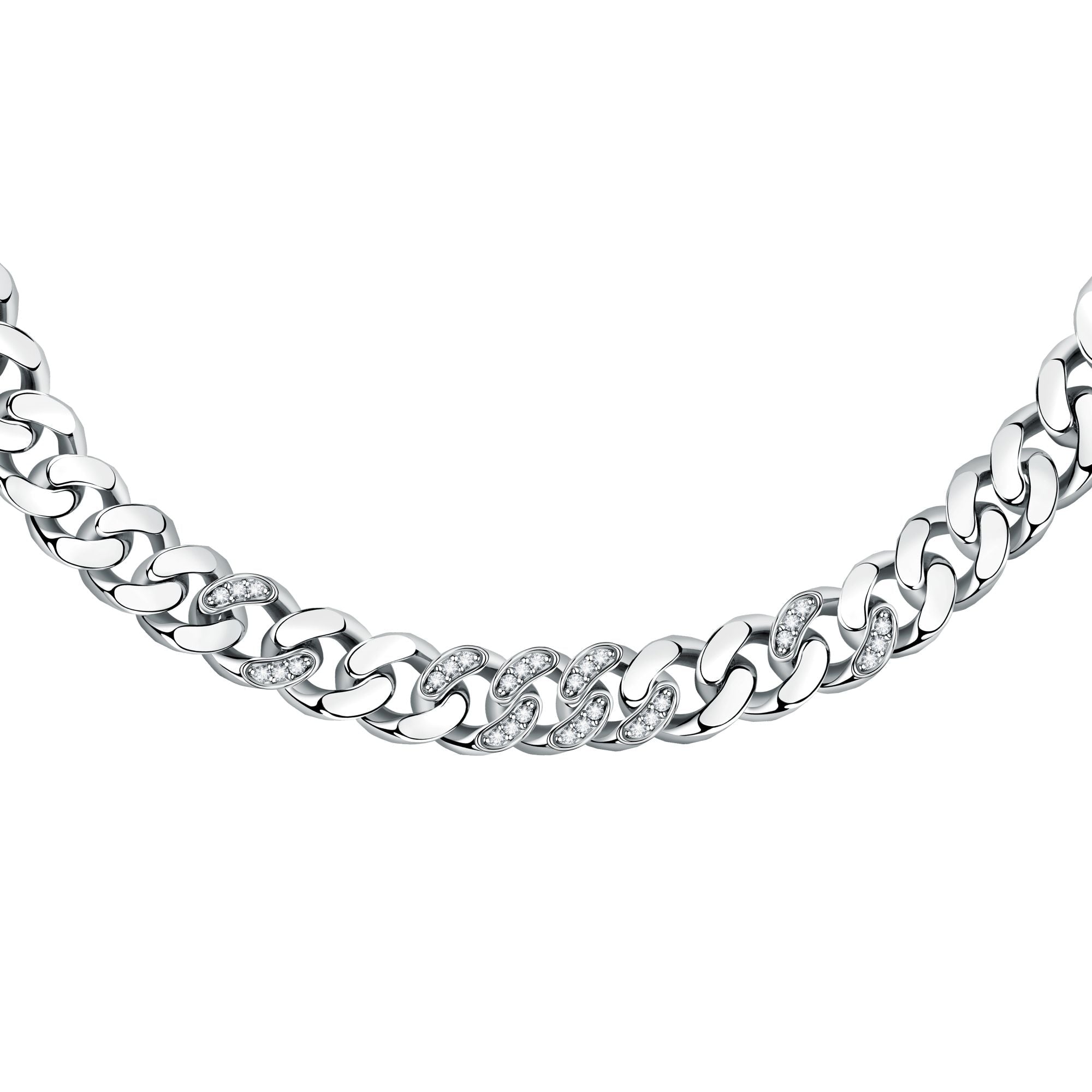 Chiara Ferragni Chain Collection Big Chain White Stone Necklace Bevilles Jewellers 