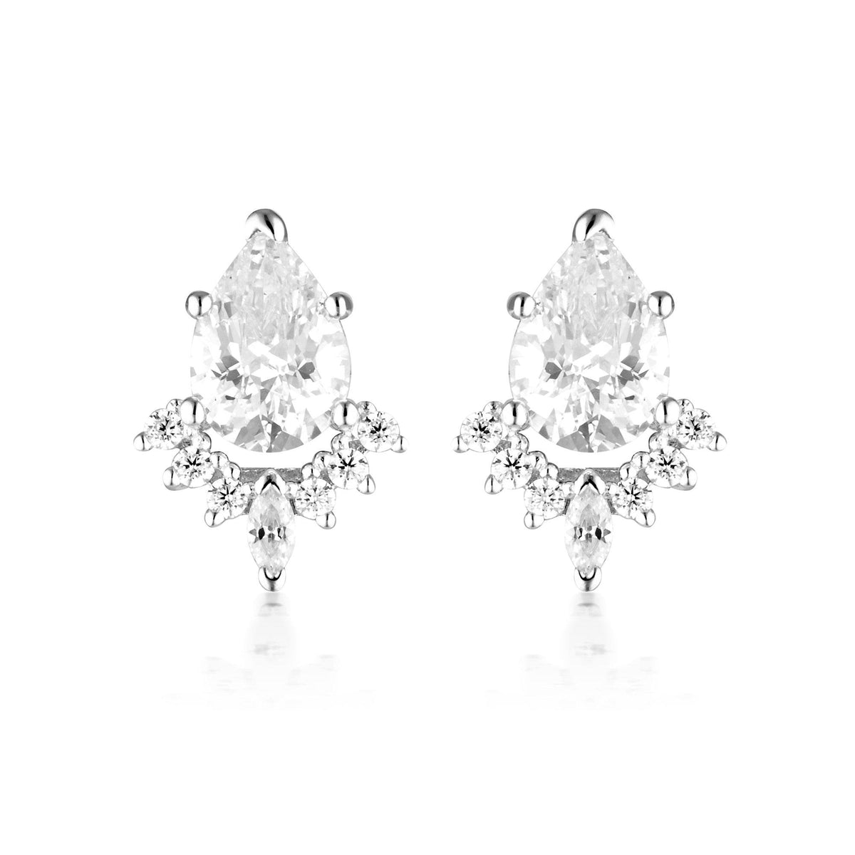 GEORGINI ICONIC BRIDAL PENELOPE EARRING SILVER Bevilles Jewellers 
