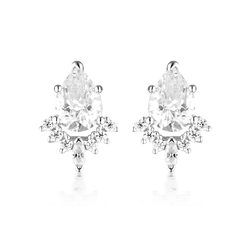 GEORGINI ICONIC BRIDAL PENELOPE EARRING SILVER Bevilles Jewellers 